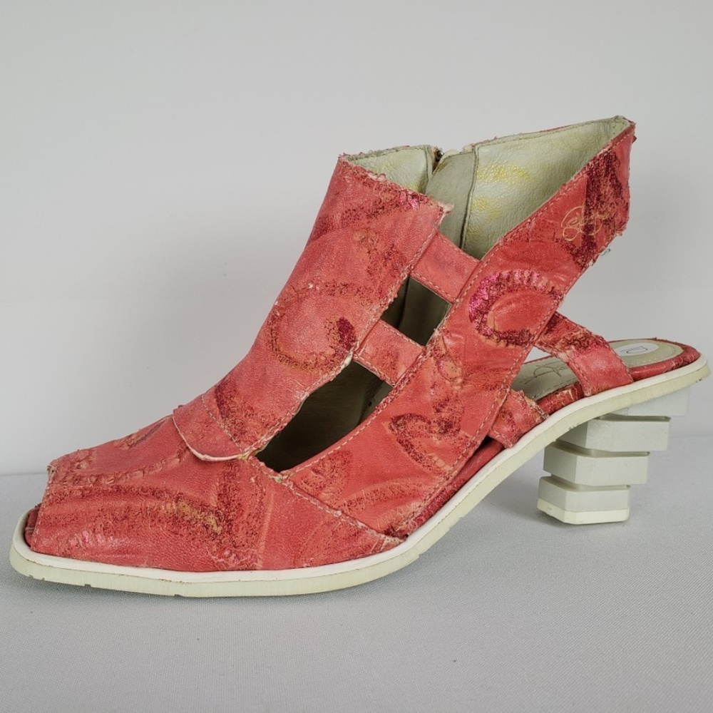 Eject Pink Leather Peep-toe Shoes Size 10